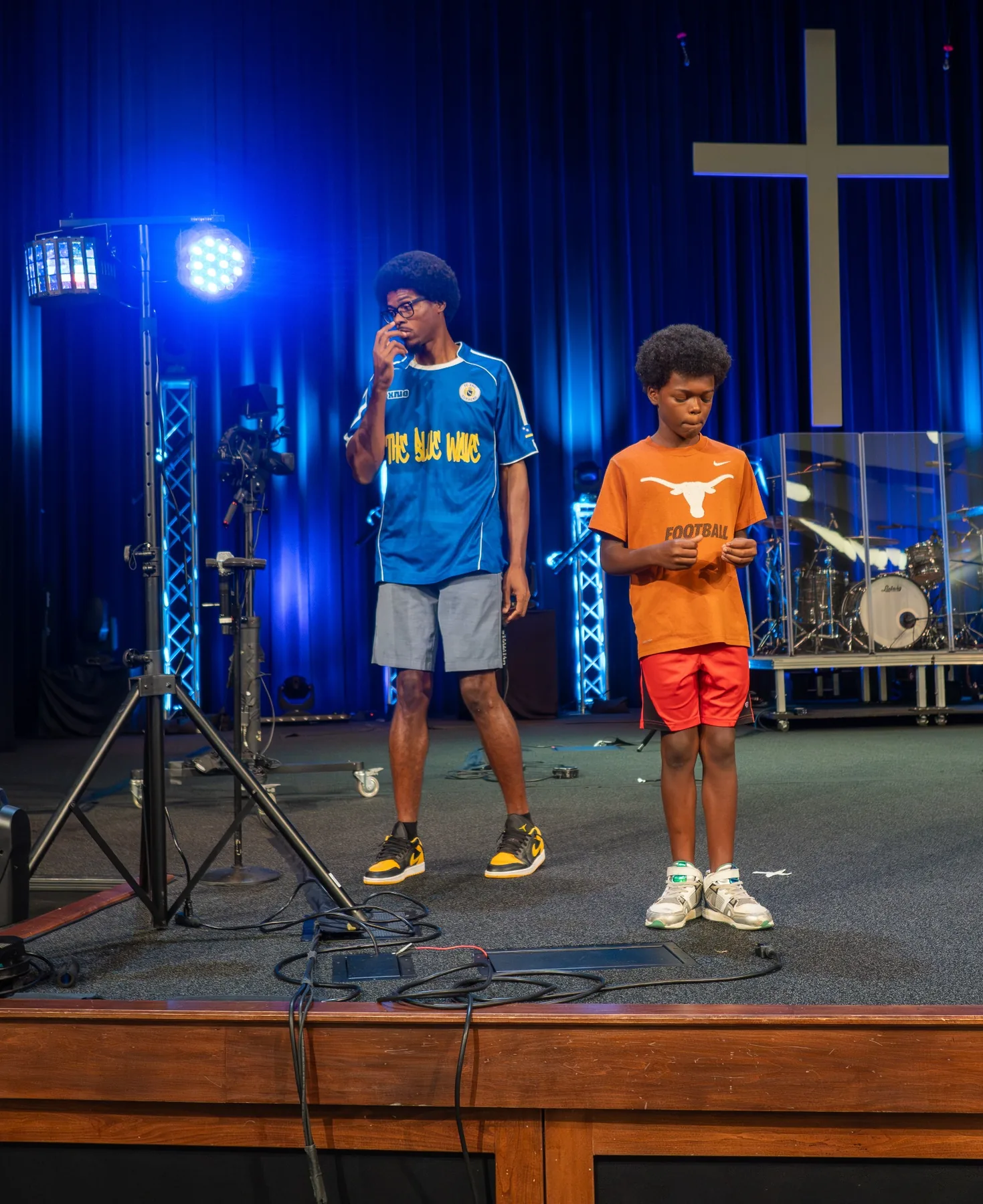 Ian Wade on stage during a Green Acres Baptist Church event